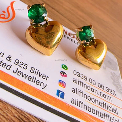 Heart With Emerald Stone Tops