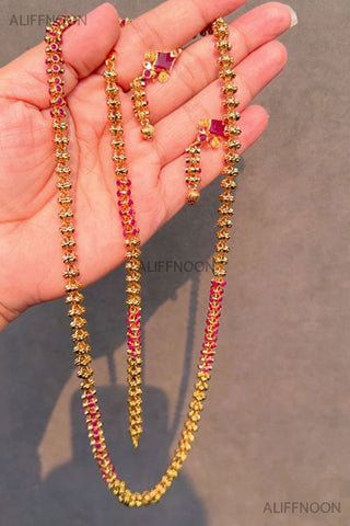 Luxury Gold Dipped Mala With Bracelete