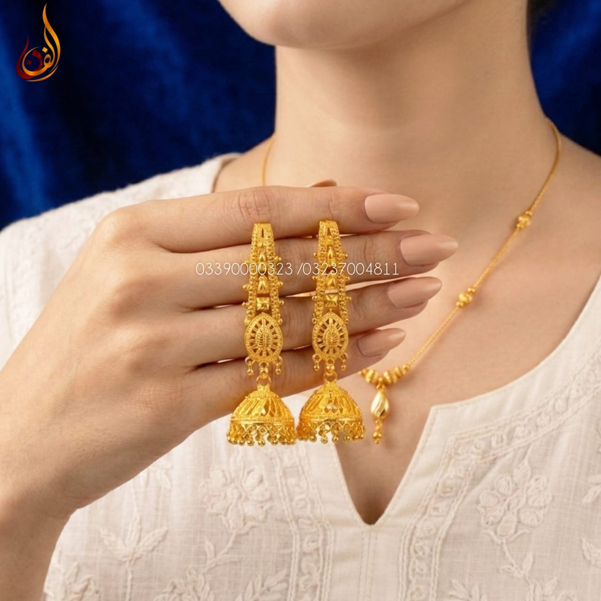 Mala chain with Indian jhumky