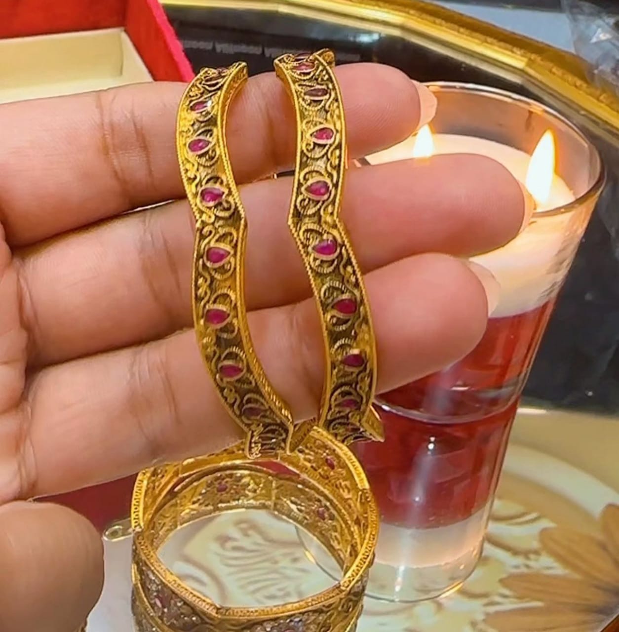 Mate Chandi Kere With Ruby Stone