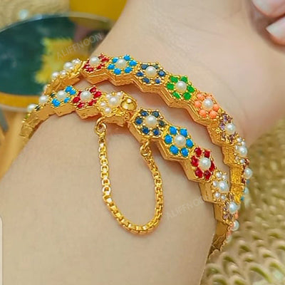 Multi Color Diamond Cut Bangles