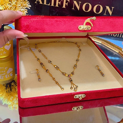 Multi Zirconia Chandi Mala Set with Bracelet