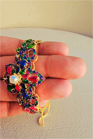 Multi Stone Gold Plated Bracelet