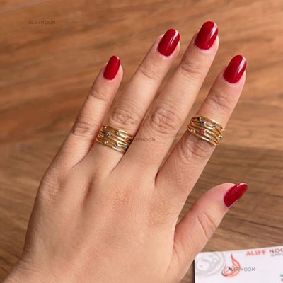 Multi Stone Stainless Ring