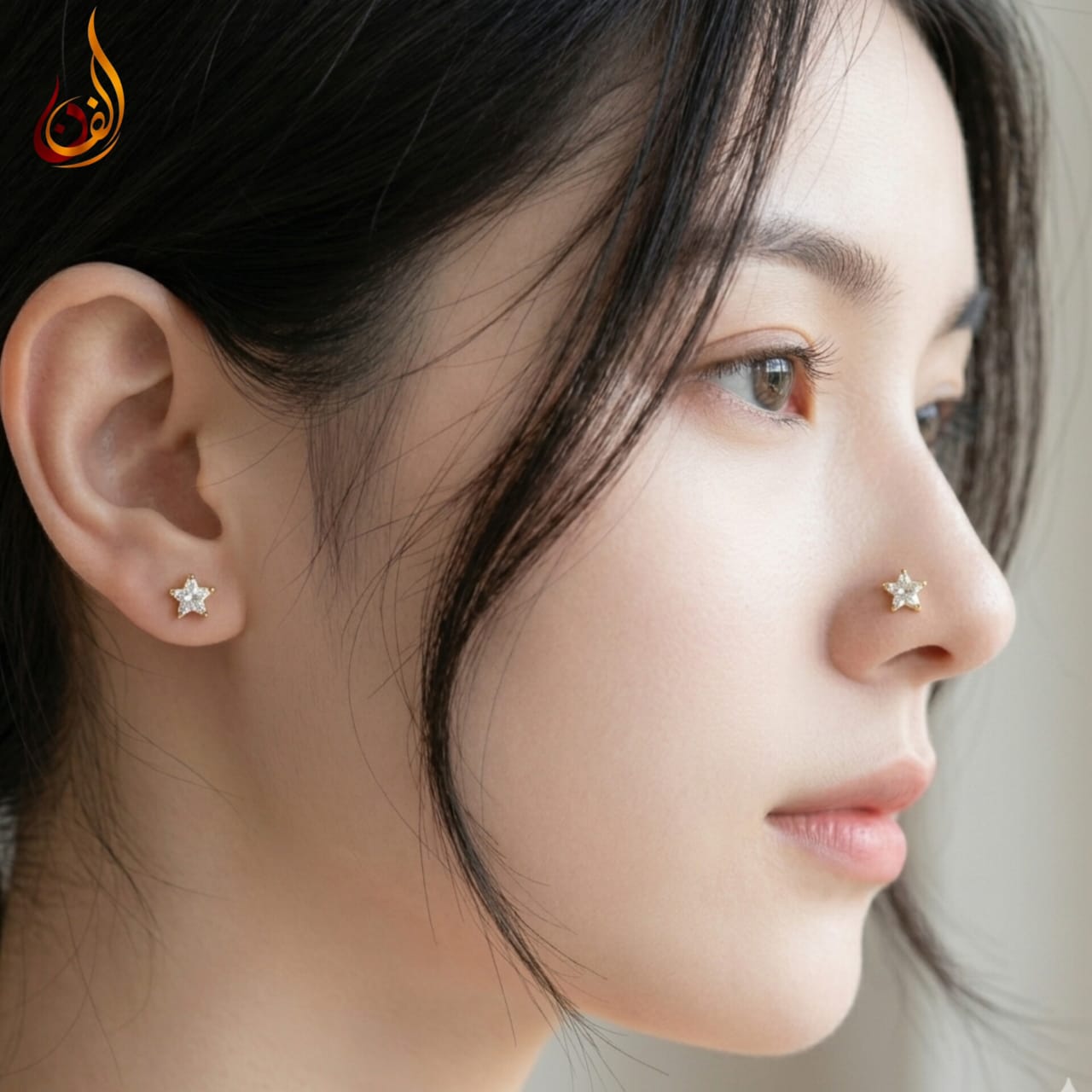 Nose flower pin km Tops