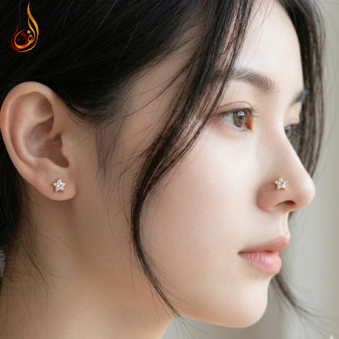 Nose flower pin km Tops