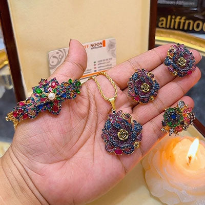 Peacock 3d Diamond Cut Set