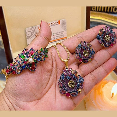 Peacock 3d diamond Cut Set