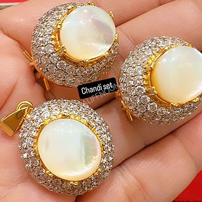 Pure Chandi Pearl Stone Set