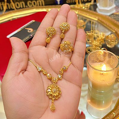 RP Gold Dipped Mala Set with Ring Premium
