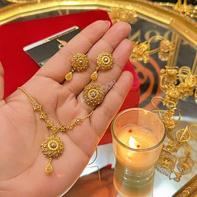 RP Gold Dipped Mala Set with Ring Premium