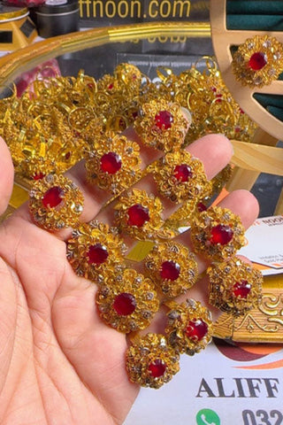 Red Stone Zeena Gold Dipped Rings