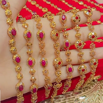 Red Stone RP Gold Plated Bracelet