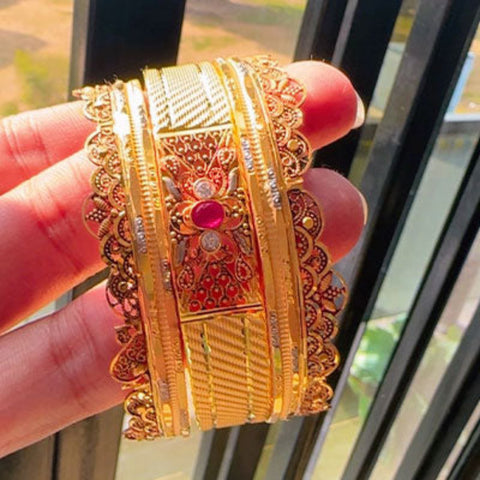 Ruby Stone Sultana Trio Kangan Set