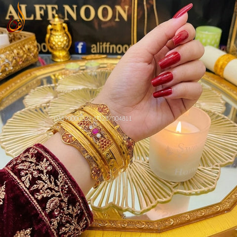 Ruby Stone Trio H Kangan Set