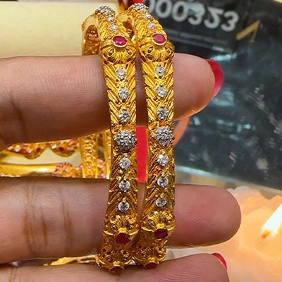 Ruby with Zirconic Chandi Bangles