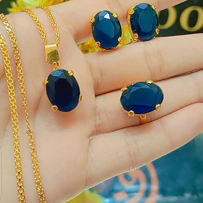 Single Stone Sapphire Set