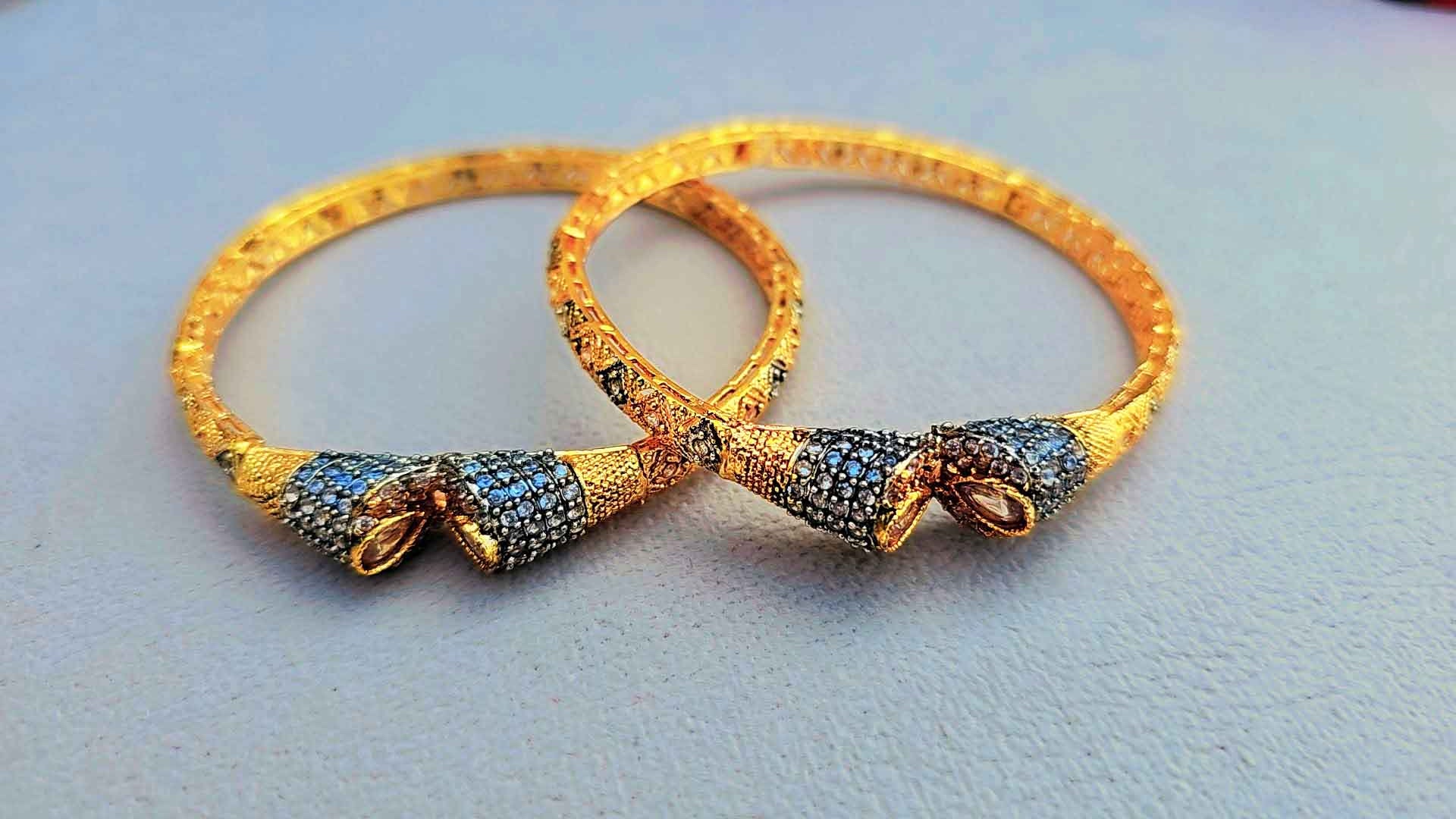 Single Stone Sona Polish Kangan