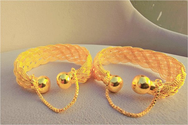 Twisted Gold Plated Coin Kangan