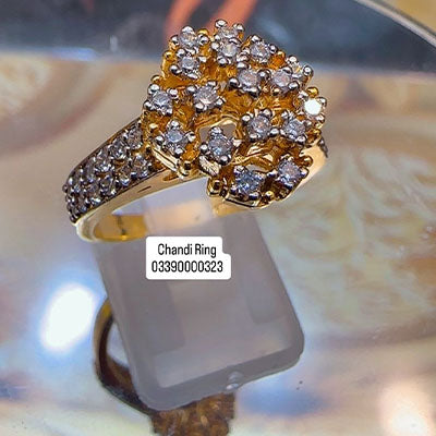 Chandi Gold Plated Diamond Cut Ring