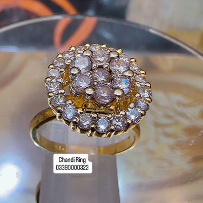 Chandi Gold Plated Diamond Cut Ring