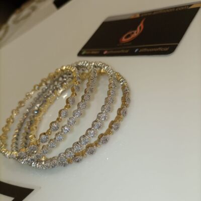 Gold Plated With Zircon Bangles