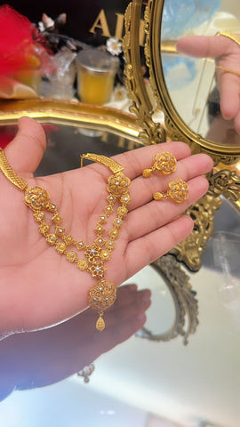 Double layer  Rp gold plated Mala set