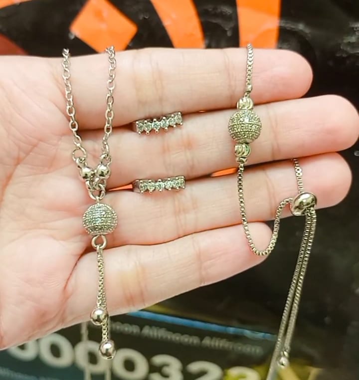 Ball Zircon mala Set with bracelet