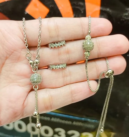 Ball Zircon mala Set with bracelet