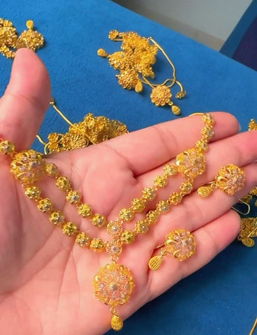 Single Layer Gold Dipped Mala Set