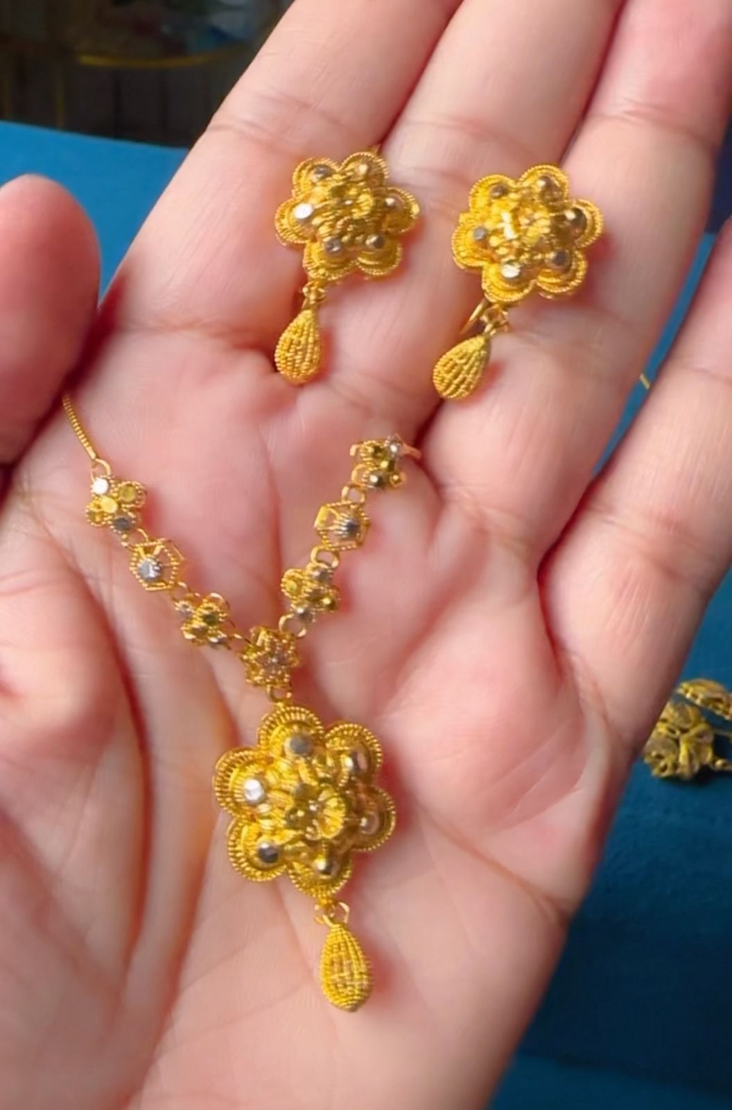 Single Layer Gold Dipped Mala Set