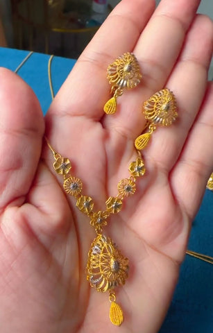 Single Layer Gold Dipped Mala Set
