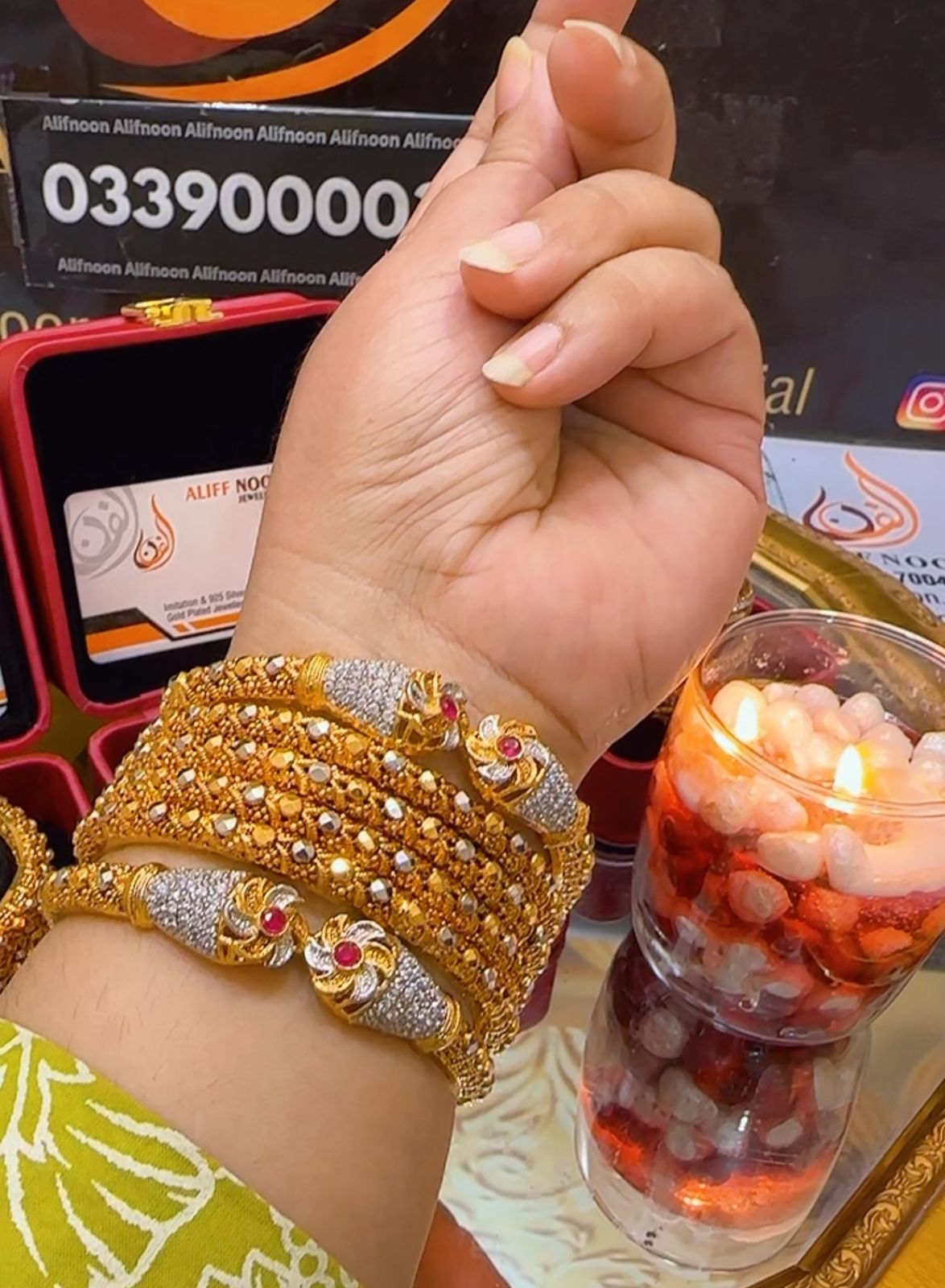 Rani design Bridal Bangles Set Rp with Ruby and Zircon