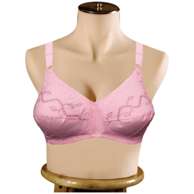 Beauty Secret Cotton Non-Padded Elegant Embroidered Bras with Center & Sides Lycra Detailing (3)