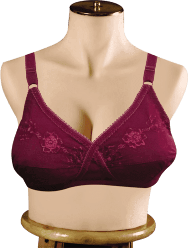 Louts Cotton Non-Padded Elegant Flower Embroidered Bra with Lycra Stretchable (2)