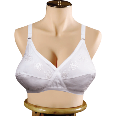 Louts Cotton Non-Padded Elegant Flower Embroidered Bra with Lycra Stretchable (6)