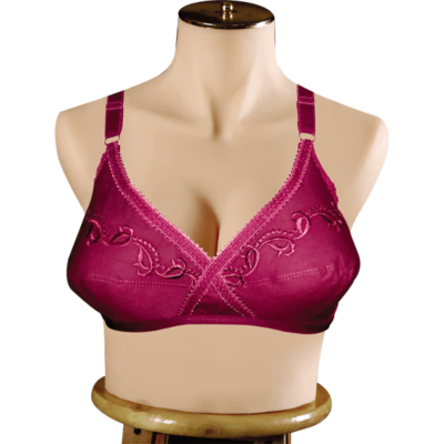 X Over Cotton Non-Padded Embroidered Full Cup Cotton Bra (2)