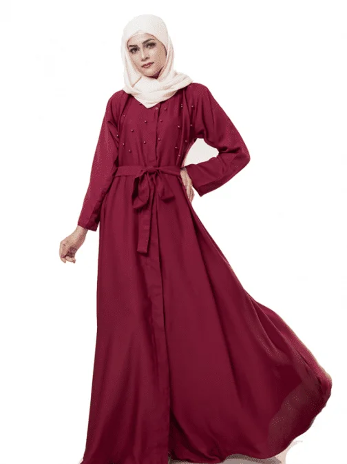 OPEN FRONT PEARL ABAYA (4)