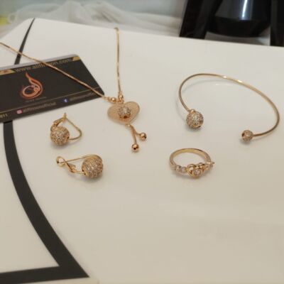 Gold Platted Zircon Ball set Rs. 1800