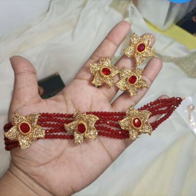 Hand Made Gold Platted Chokar Set Rs. 2800