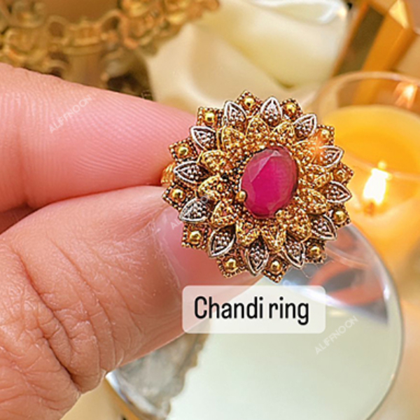 Ruby-stone-chandi-ring