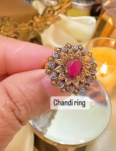 Ruby-stone-chandi-ring