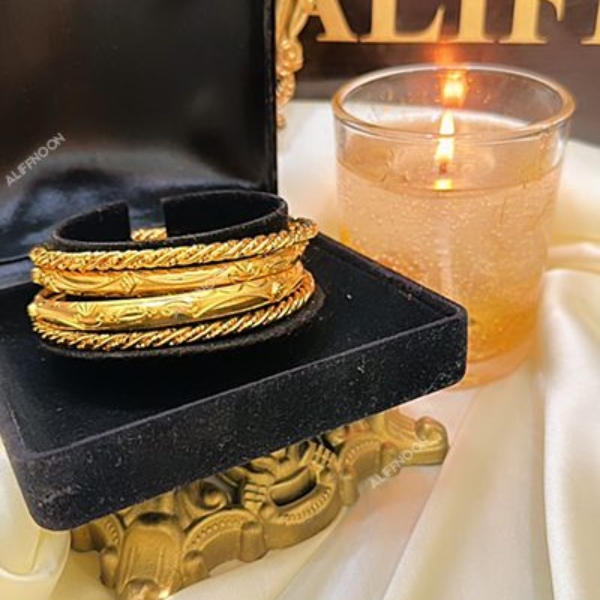Gold-plated-with-circular-bangles