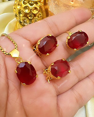 Gold-plated-real-stone-combo-set