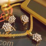 Diamond Cut and Gold Plating Set with Zircons