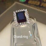 Luxury Female Big Pink Square Stone Ring Silver Color