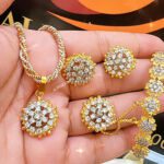 Sunflower Diamond Cut With Jerao Zircon And Gold Plating Set