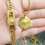 Versace gold plated chain and bracelet Stainless steel