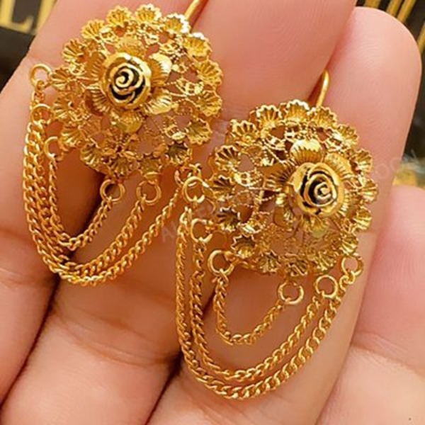 Chain-flower-earrings