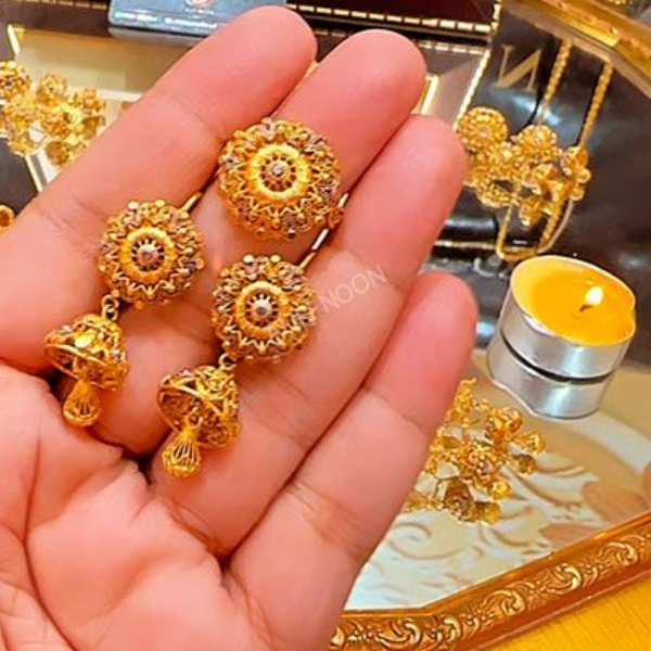 Gold-dipped-Hanging-ball-earring-and-Ring